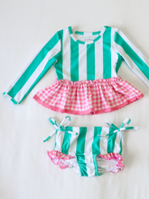Micah Rash Guard - Sea Green Stripe